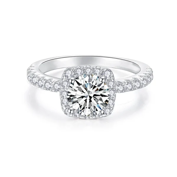 Moissanite Vintage 3.0carat Halo Round Diamond Ring Moissanite Vintage 3.0carat Halo Round Diamond Ring
