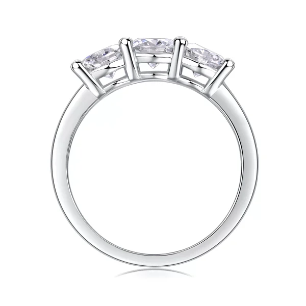 Moissanite Three Stone 0.5carat Diamond Ring