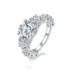 Moissanite 8.0carat Three Stone Round Diamond Ring Moissanite 8.0carat Three Stone Round Diamond Ring