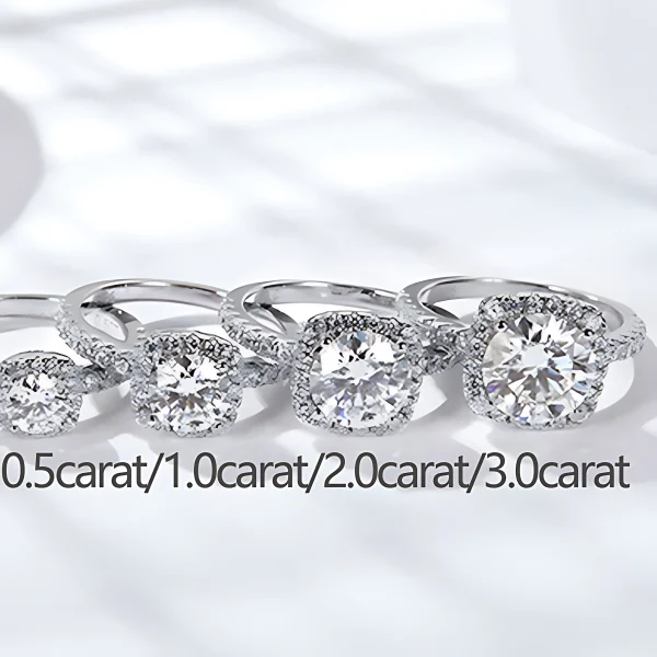 Moissanite Vintage 3.0carat Halo Round Diamond Ring Moissanite Vintage 3.0carat Halo Round Diamond Ring