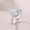 Moissanite 1.5carat Pear Halo Diamond Ring Moissanite 1.5carat Pear Halo Diamond Ring