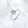 Moissanite 2.0carat 4-Prong Oval Diamond Ring