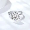 Moissanite 5.0carat 6-Prong Solitaire Round Diamond Ring