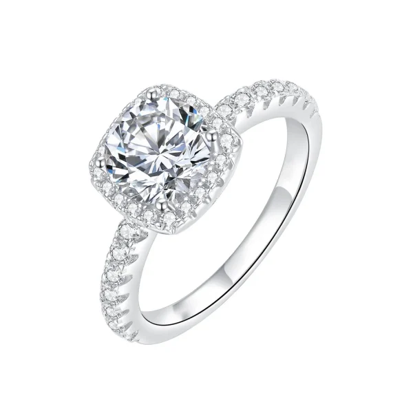 Moissanite Vintage 3.0carat Halo Round Diamond Ring Moissanite Vintage 3.0carat Halo Round Diamond Ring