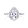Moissanite 1.5carat Pear Halo Diamond Ring Moissanite 1.5carat Pear Halo Diamond Ring
