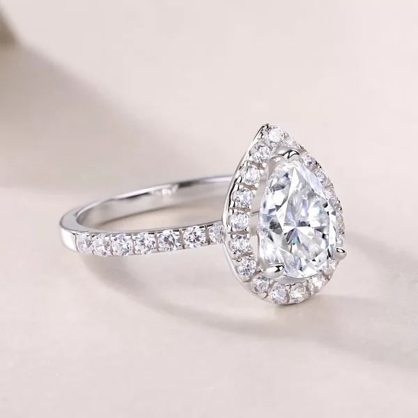 Moissanite 1.5carat Pear Halo Diamond Ring!!1110428241-0-cib 拷贝. (1) Moissanite 1.5carat Pear Halo Diamond Ring