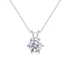 Moissanite 2.0carat Round Pendant Diamond Necklace
