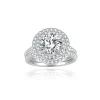 Moissanite 2.0carat Double Halo Round Diamond Ring Can Be Separated Moissanite 2.0carat Double Halo Round Diamond Ring Can Be Separated