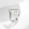 Moissanite Row 1.5carat Pear Diamond Ring