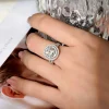 Moissanite 2.0carat Double Halo Round Diamond Ring Can Be Separated Moissanite 2.0carat Double Halo Round Diamond Ring Can Be Separated