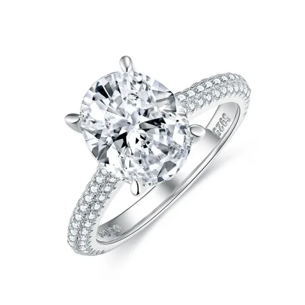 Moissanite Vintage 3.0carat Oval Diamond Ring Moissanite Vintage 3.0carat Oval Diamond Ring