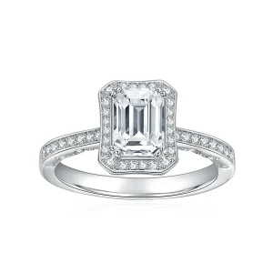 Moissanite 1.0carat Emerald Diamond Ring Moissanite 1.0carat Emerald Diamond Ring