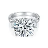 Moissanite 8.0carat Round Diamond Ring Moissanite 8.0carat Round Diamond Ring