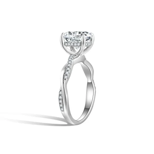 Moissanite 2.0carat Vine Round Diamond Ring Moissanite 2.0carat Vine Round Diamond Ring