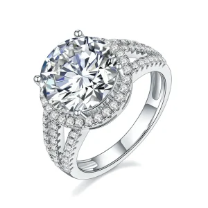 Moissanite Row 5.0carat Halo Round Diamond Ring Moissanite Row 5.0carat Halo Round Diamond Ring