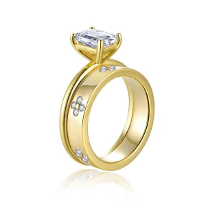 Moissanite Love In Verona 2.0carat Radiant Stacked Diamond Ring Moissanite Love In Verona 2.0carat Radiant Stacked Diamond Ring