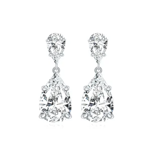 Moissanite Two Stone 7*11mm Pear Diamond Earrings
