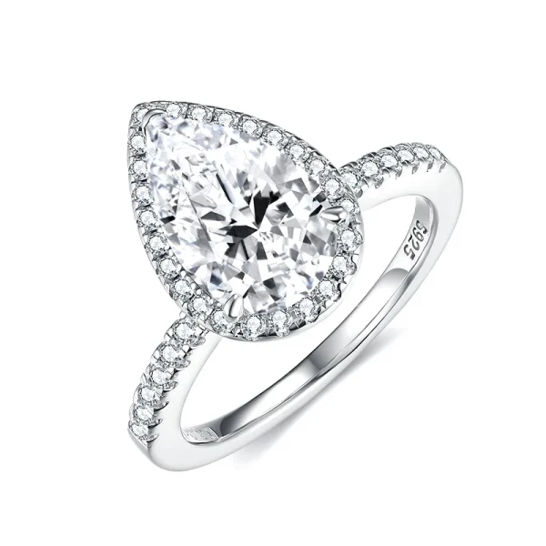 Moissanite 2.5carat Pear Diamond Ring Moissanite 2.5carat Pear Diamond Ring