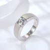 Moissanite Men's Frosted 1.0carat Round Diamond Ring