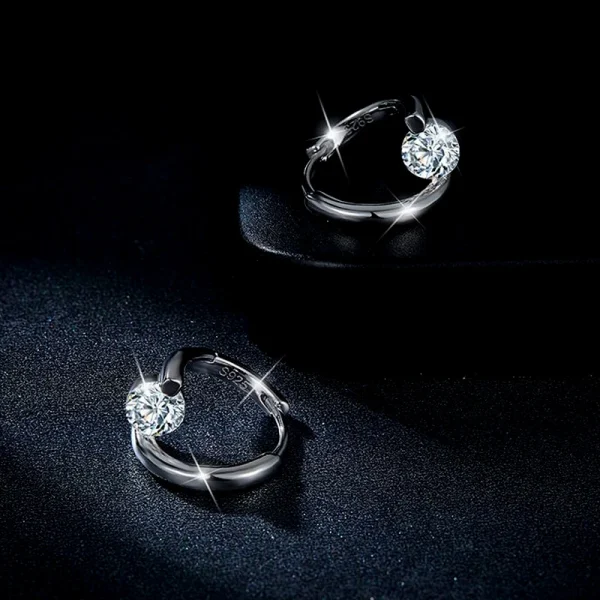 Moissanite 0.5carat Hoop Round Diamond Earrings