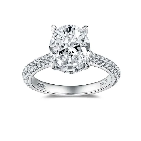 Moissanite Vintage 3.0carat Oval Diamond Ring Moissanite Vintage 3.0carat Oval Diamond Ring